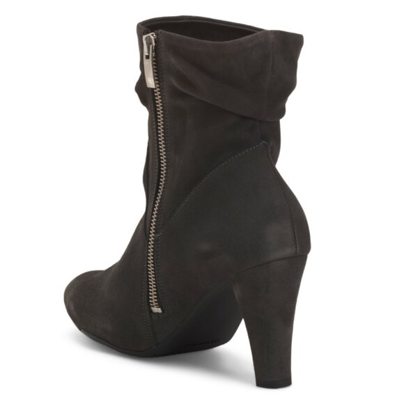 ERIC MICHAEL Grey Made In Portugal Suede Andes Heel Booties - Picture 2 of 2